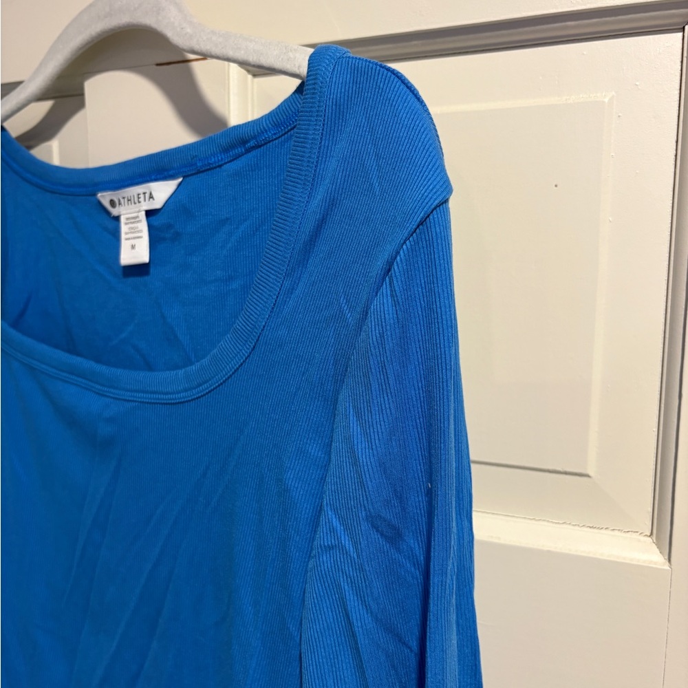 Athleta Vibrant Blue Long Sleeve Tee - Picture 2 of 5